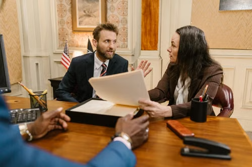 Family meeting with a family attorney to review teen relationship questions