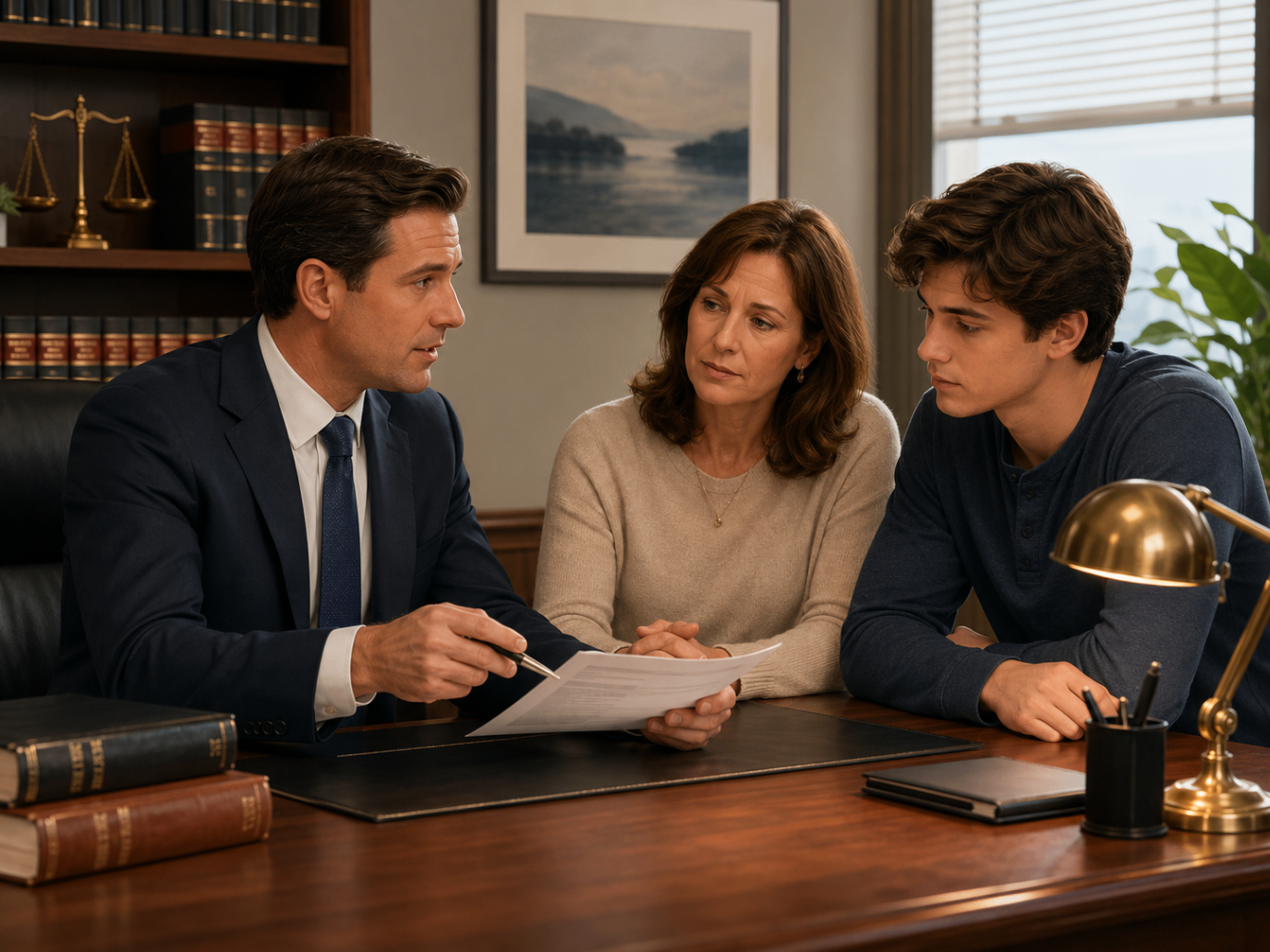 Family meeting with a criminal defense attorney to discuss a close-in-age case