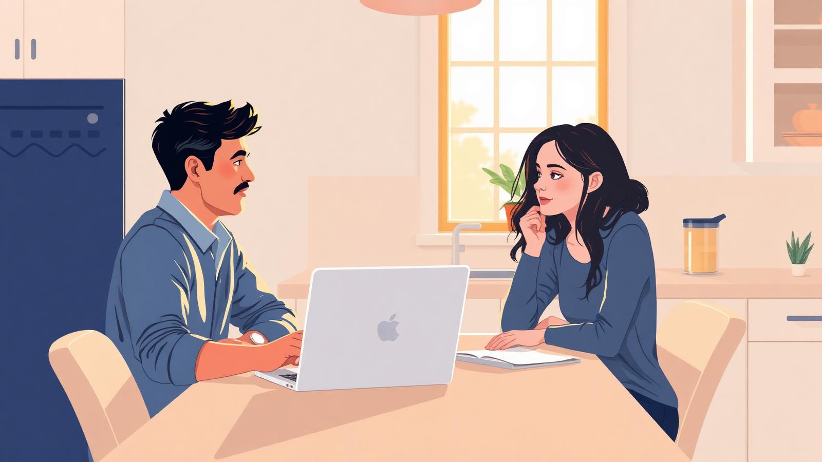 A parent and teenager having an honest conversation about the law